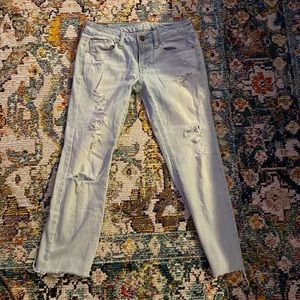 Light Washed Jeans Ripped, Skinny Stretch